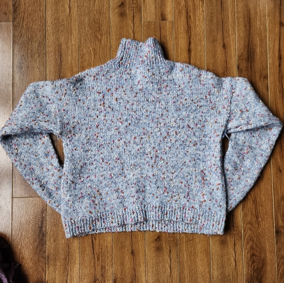 Lauren Conrad Turtleneck Cropped Knit Pom Pom Sweater - Picture 2 of 8